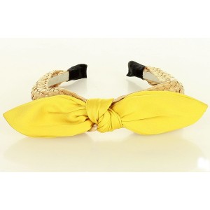 Gk-Style Pleciona opaska na włosy koszyk slow fashion żółty MAZZINI
