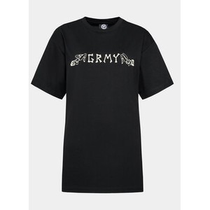 Czarny t-shirt Grimey z krótkim rękawem z okrągłym dekoltem