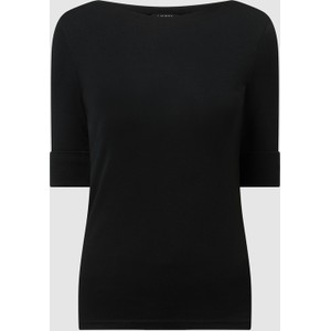Czarna bluzka Ralph Lauren w stylu casual z okrągłym dekoltem z bawełny