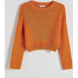 Pomarańczowy sweter Reserved z bawełny w stylu casual