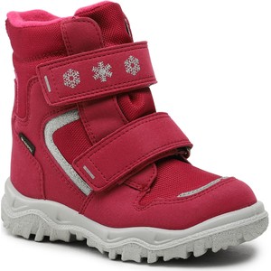 Czerwone buty dziecięce zimowe Superfit dla dziewczynek