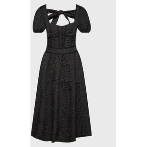 Czarna sukienka Glamorous z krótkim rękawem midi w stylu casual