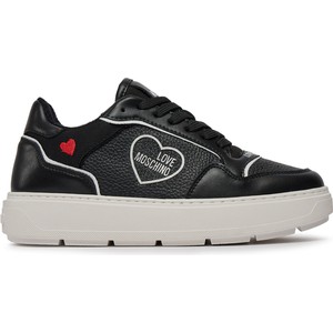 Czarne buty sportowe Love Moschino w sportowym stylu na platformie sznurowane