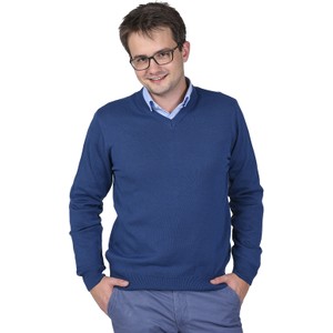 Niebieski sweter M. Lasota z bawełny w stylu casual
