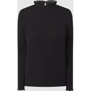 Czarna bluzka Rich & Royal w stylu casual z bawełny z golfem