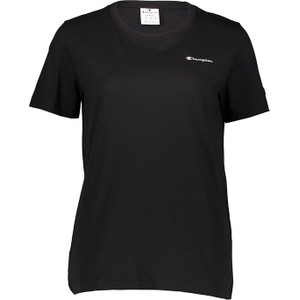 Czarny t-shirt Champion z okrągłym dekoltem w sportowym stylu z bawełny