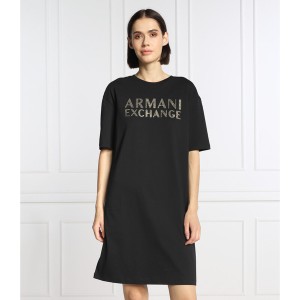 Sukienka Armani Exchange w stylu casual z okrągłym dekoltem
