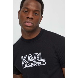 Czarny t-shirt Karl Lagerfeld z krótkim rękawem
