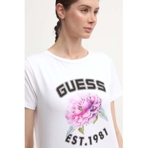 Bluzka Guess w młodzieżowym stylu z bawełny z okrągłym dekoltem