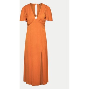 Pomarańczowa sukienka Billabong w stylu casual z krótkim rękawem