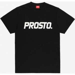 Czarny t-shirt Prosto. w młodzieżowym stylu z bawełny