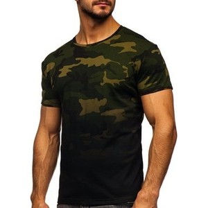 T-shirt Denley w militarnym stylu z bawełny