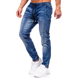 Granatowe jeansy Denley z jeansu w stylu casual