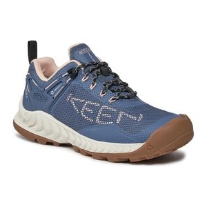 Niebieskie buty trekkingowe Keen z płaską podeszwą sznurowane