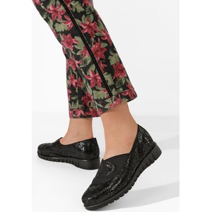Czarne półbuty Zapatos w stylu casual sznurowane