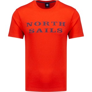Czerwony t-shirt North Sails z krótkim rękawem w sportowym stylu