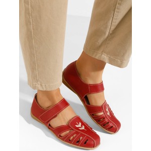 Czerwone sandały Zapatos z klamrami w stylu casual