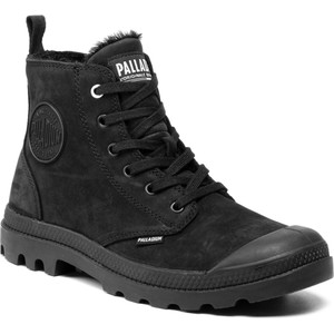 Czarne buty zimowe Palladium w stylu casual ze skóry