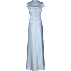 Niebieska sukienka Fokus z krótkim rękawem gorsetowa maxi