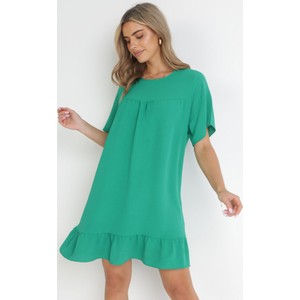 Zielona sukienka born2be oversize mini w stylu casual
