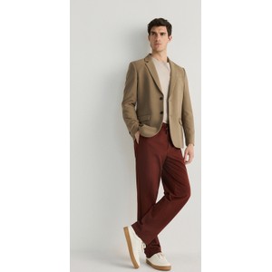 Brązowe spodnie Reserved z bawełny w stylu casual