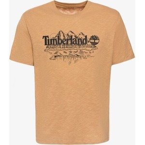 Brązowy t-shirt Timberland w młodzieżowym stylu