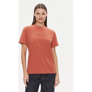 T-shirt Calvin Klein w stylu casual z okrągłym dekoltem z krótkim rękawem