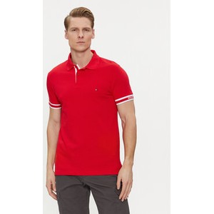 Czerwony t-shirt Tommy Hilfiger z krótkim rękawem