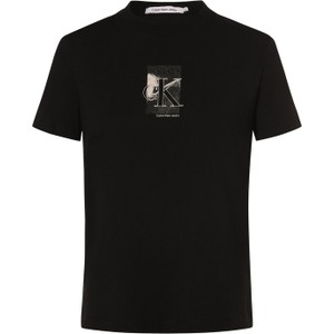 Czarna bluzka Calvin Klein z krótkim rękawem z bawełny