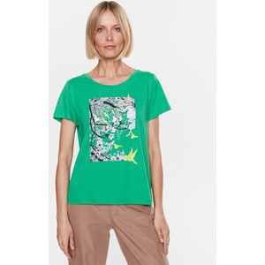 Zielony t-shirt MODIVO z krótkim rękawem w młodzieżowym stylu
