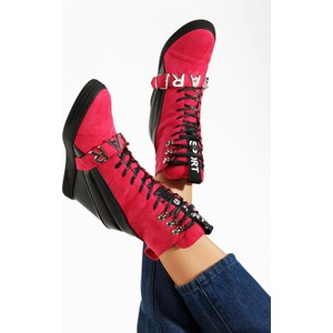Czerwone buty sportowe Zapatos z płaską podeszwą