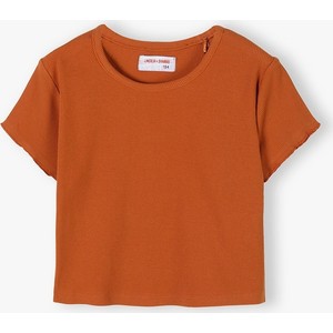 Pomarańczowa bluzka dziecięca Lincoln & Sharks By 5.10.15. z bawełny dla dziewczynek