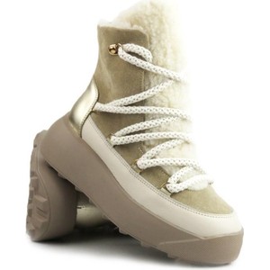 Buty dziecięce zimowe Kampa ze skóry sznurowane