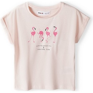 Różowa bluzka dziecięca Minoti dla dziewczynek z bawełny z krótkim rękawem