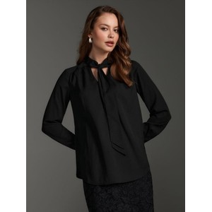 Czarna bluzka Sinsay w stylu klasycznym z dekoltem w kształcie litery v