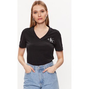 T-shirt Calvin Klein w stylu casual z dekoltem w kształcie litery v