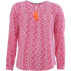 Różowa bluzka Zwillingsherz z długim rękawem w stylu casual