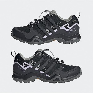Czarne buty trekkingowe Adidas z goretexu sznurowane