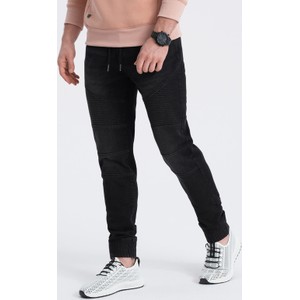 Czarne jeansy Ombre w stylu casual z bawełny