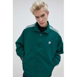 Zielona kurtka Adidas Originals krótka w sportowym stylu