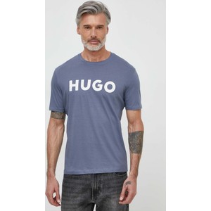T-shirt Hugo Boss z nadrukiem w młodzieżowym stylu z krótkim rękawem