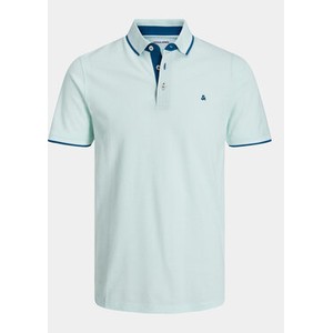Niebieska koszulka polo Jack & Jones w stylu casual z krótkim rękawem