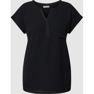 Czarny t-shirt Peek&Cloppenburg z dekoltem w kształcie litery v w stylu casual
