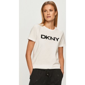 Bluzka DKNY z dzianiny z krótkim rękawem