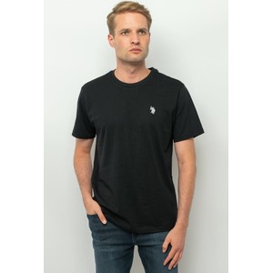 Czarny t-shirt U.S. Polo w stylu casual