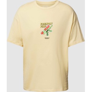 T-shirt Jack & Jones z nadrukiem z krótkim rękawem z bawełny