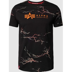 T-shirt Alpha Industries z bawełny z krótkim rękawem w młodzieżowym stylu