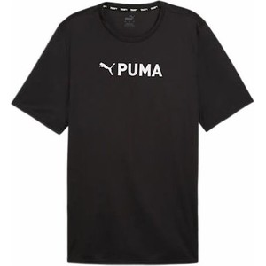 Czarny t-shirt Puma w młodzieżowym stylu z krótkim rękawem
