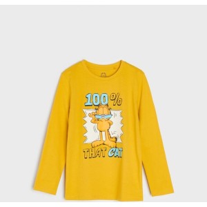 Żółta koszulka dziecięca Sinsay z bawełny