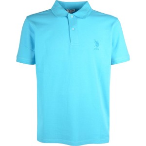 Niebieski t-shirt U.S. Polo z bawełny